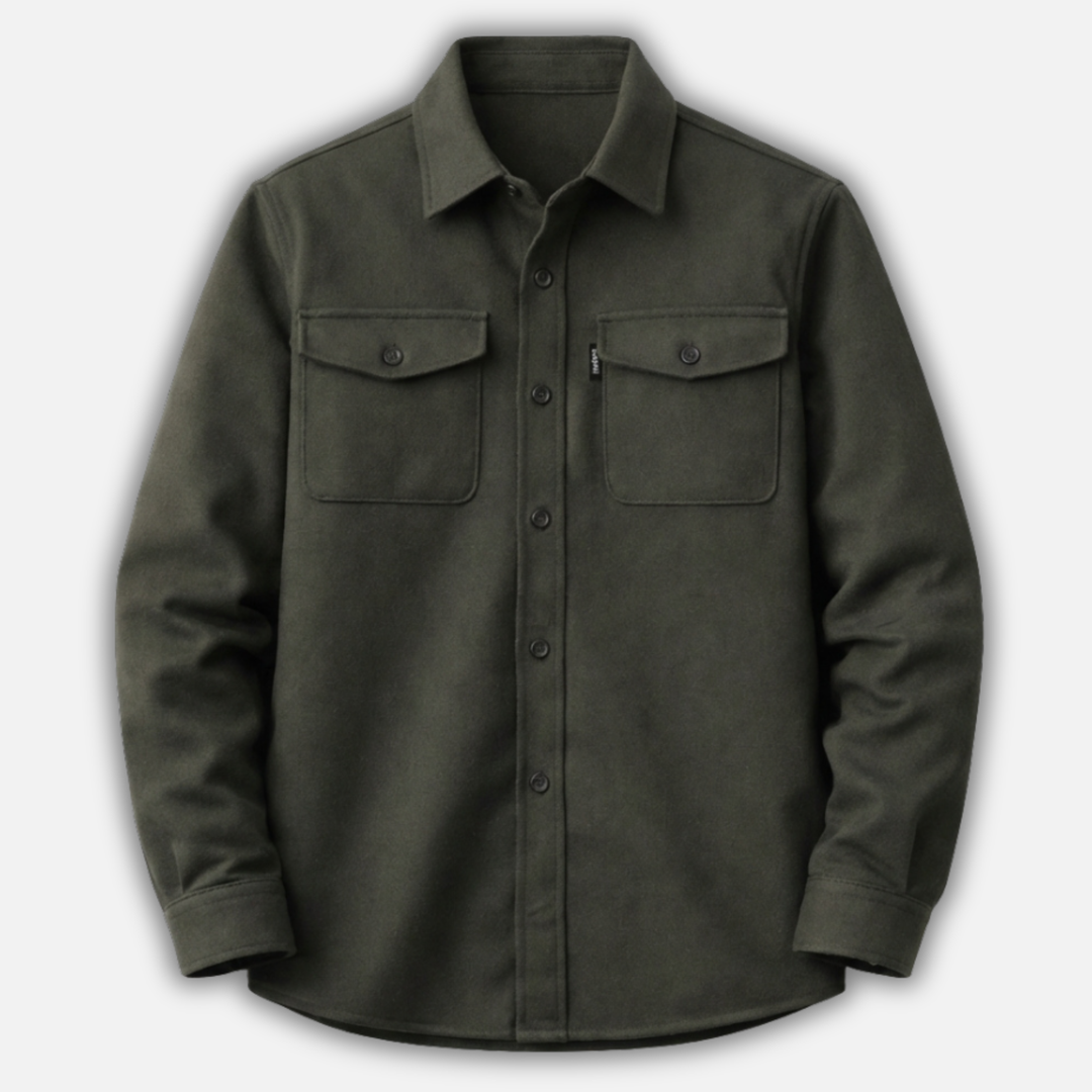 Men's Casual Overshirt with Chest Pocket-The Yellow Prime