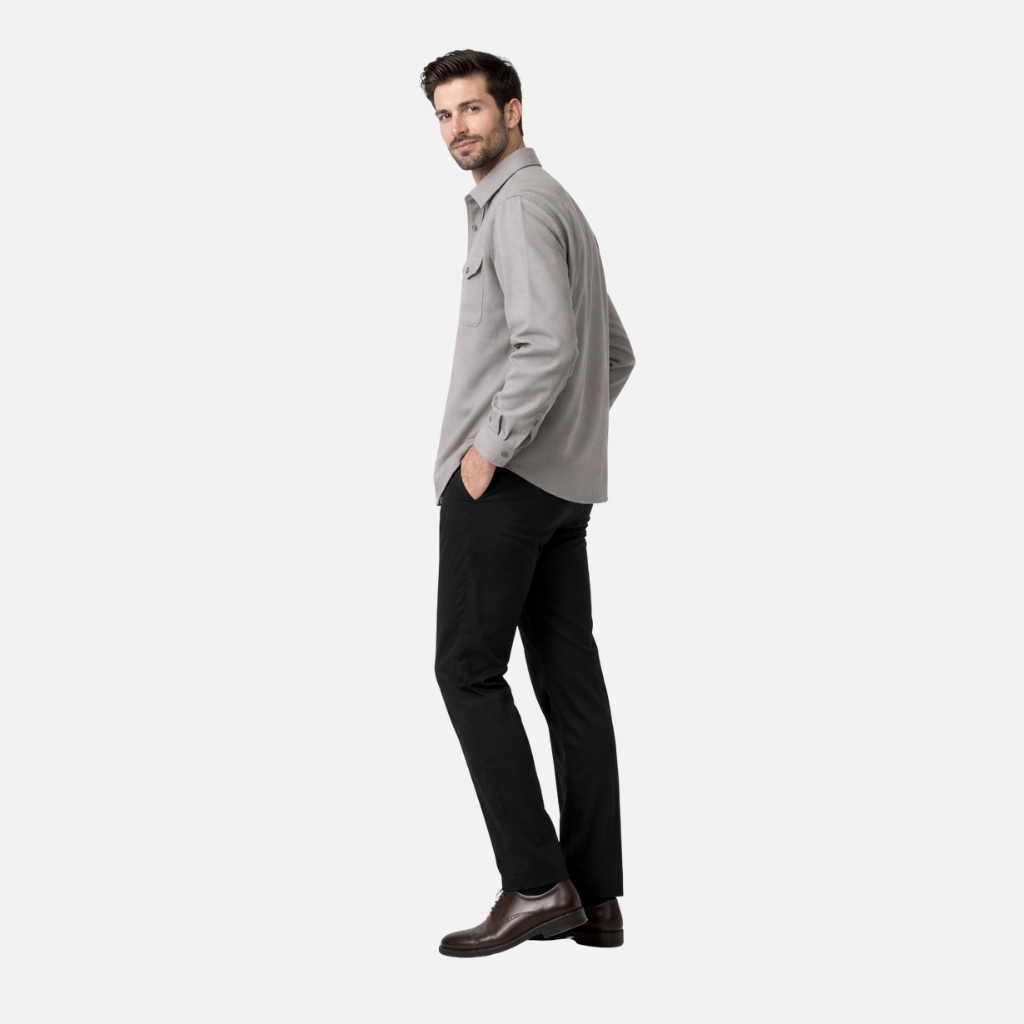 Men's Casual Overshirt with Chest Pocket-The Yellow Prime