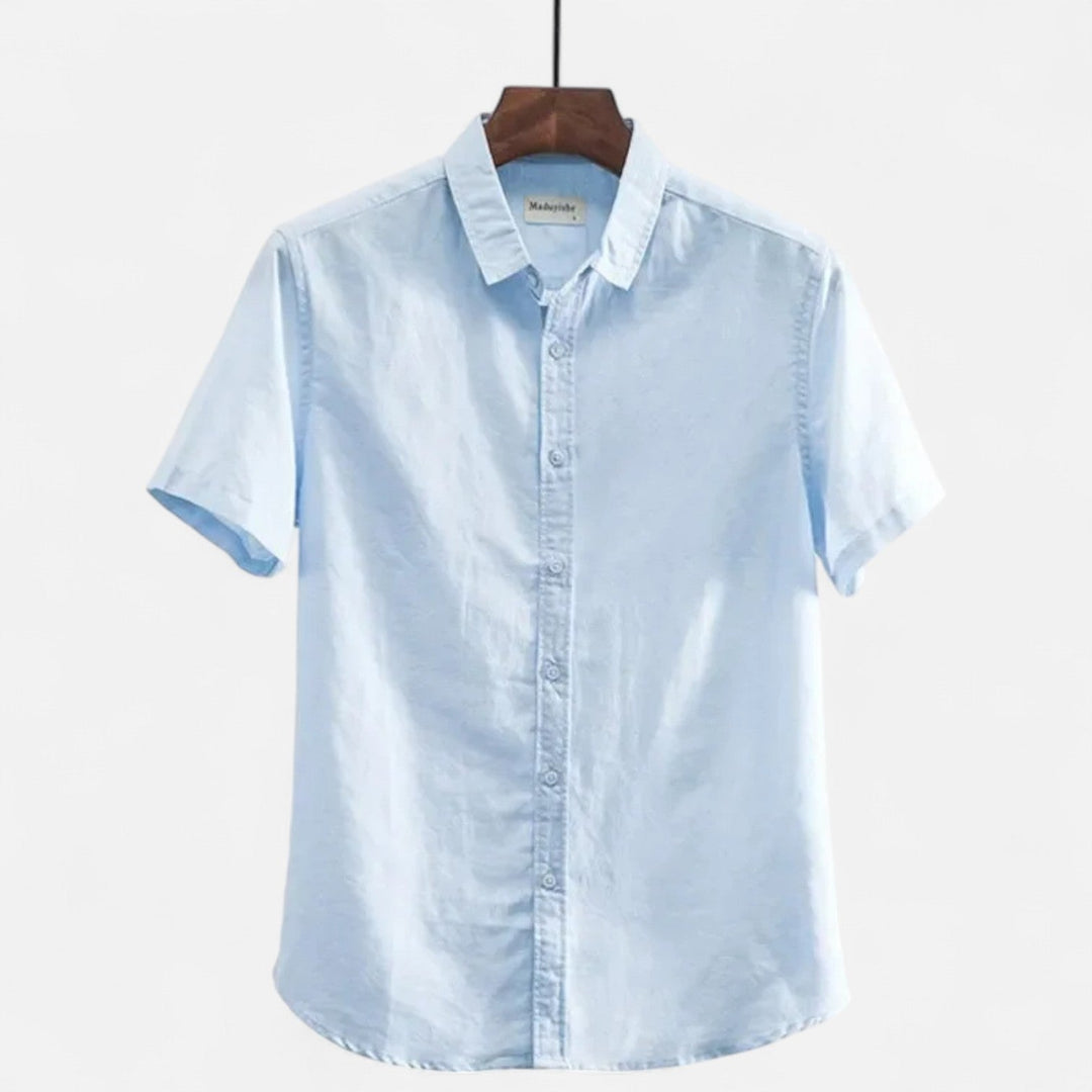 Men's Casual Short-Sleeve Button-Up Shirt-The Yellow Prime