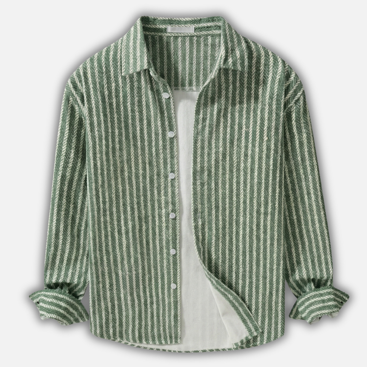 Men's Casual Striped Long Sleeve Button-Down Shirt-The Yellow Prime