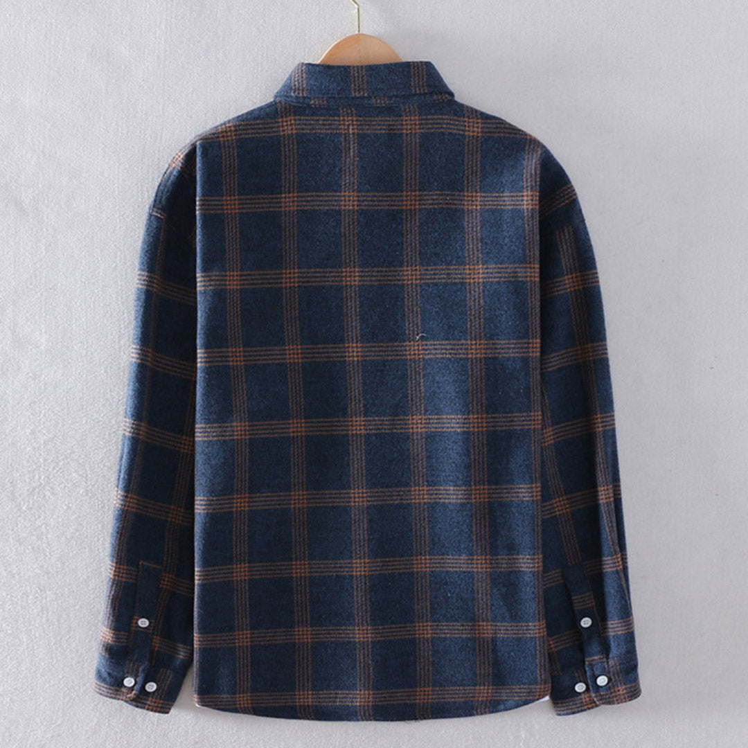 Men's Checkered Flannel Shirt – Relaxed Fit and Long Sleeves-The Yellow Prime