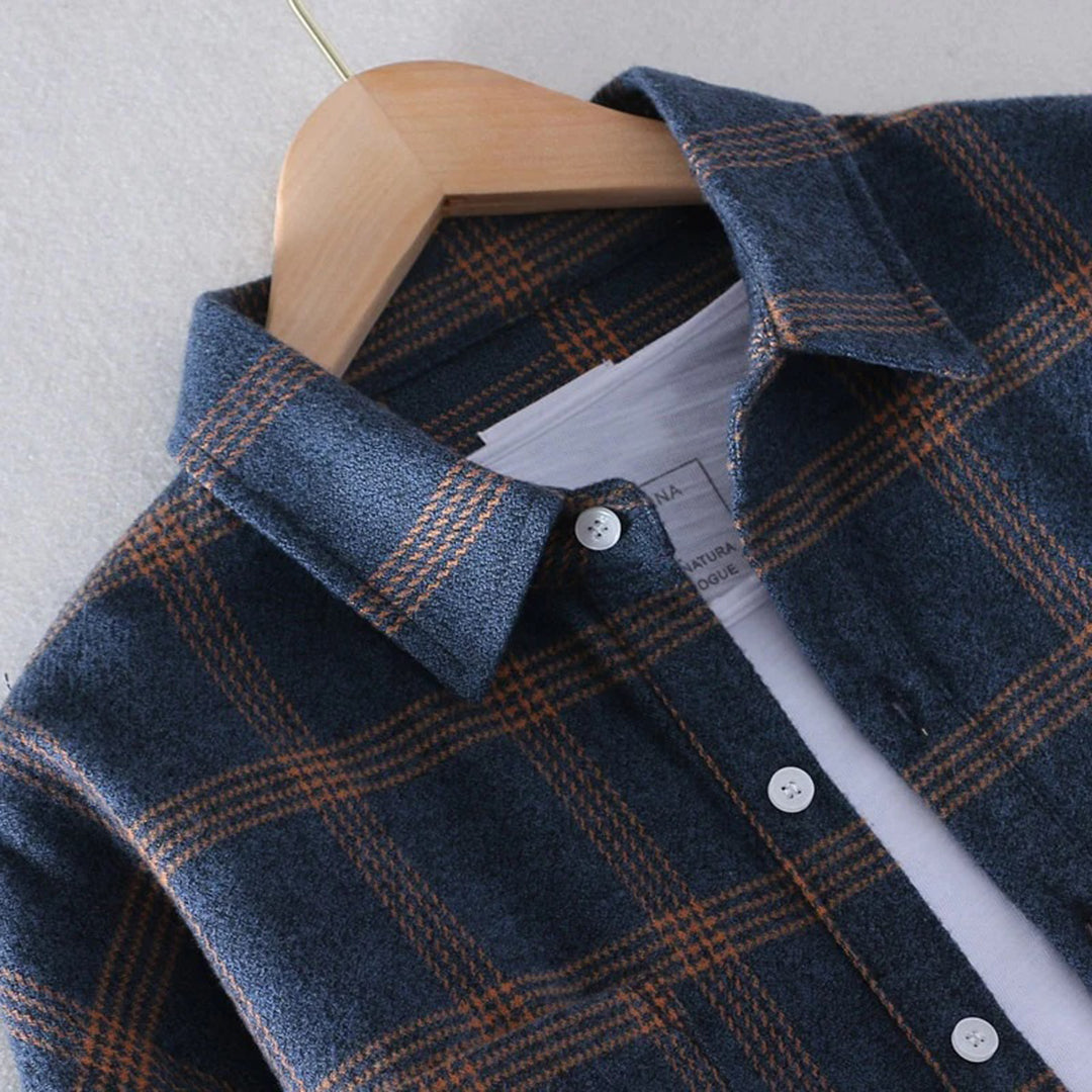 Men's Checkered Flannel Shirt – Relaxed Fit and Long Sleeves-The Yellow Prime