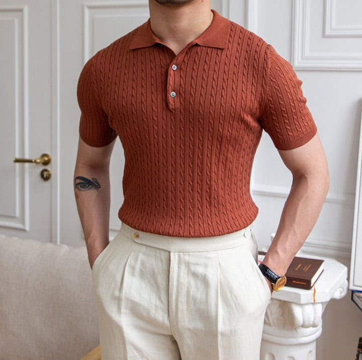 Men's Classic Fit Short Sleeve Polo Shirt in Cotton Blend-The Yellow Prime