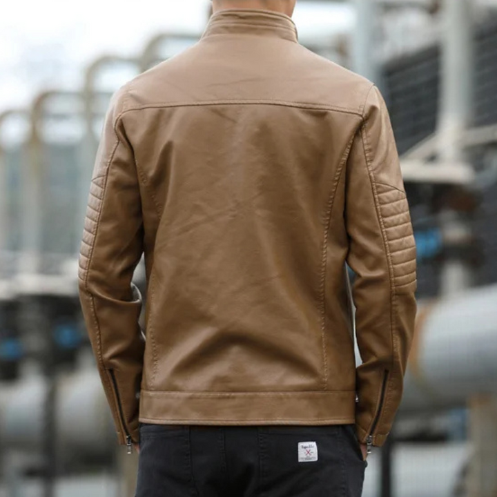Men's Classic Leather Jacket-The Yellow Prime
