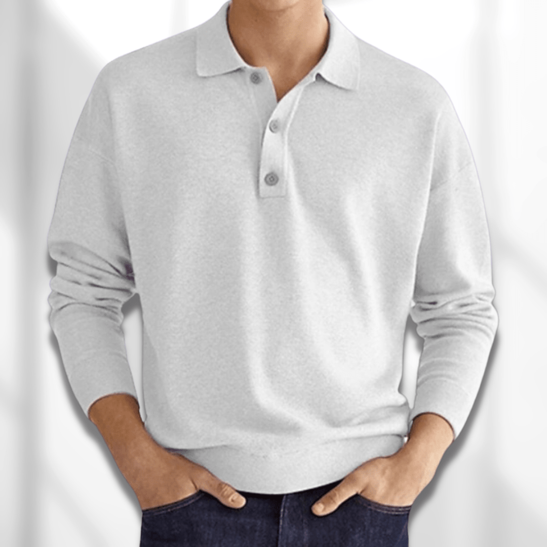 Men's Classic Long Sleeve Polo Shirt-The Yellow Prime