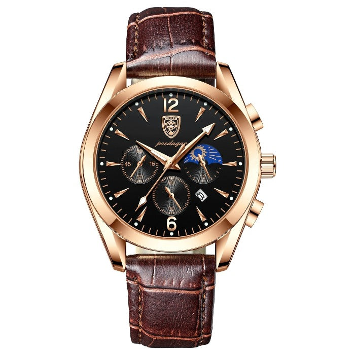 Men's Classic Stainless Steel Analog Watch – Waterproof for All Occasions-The Yellow Prime