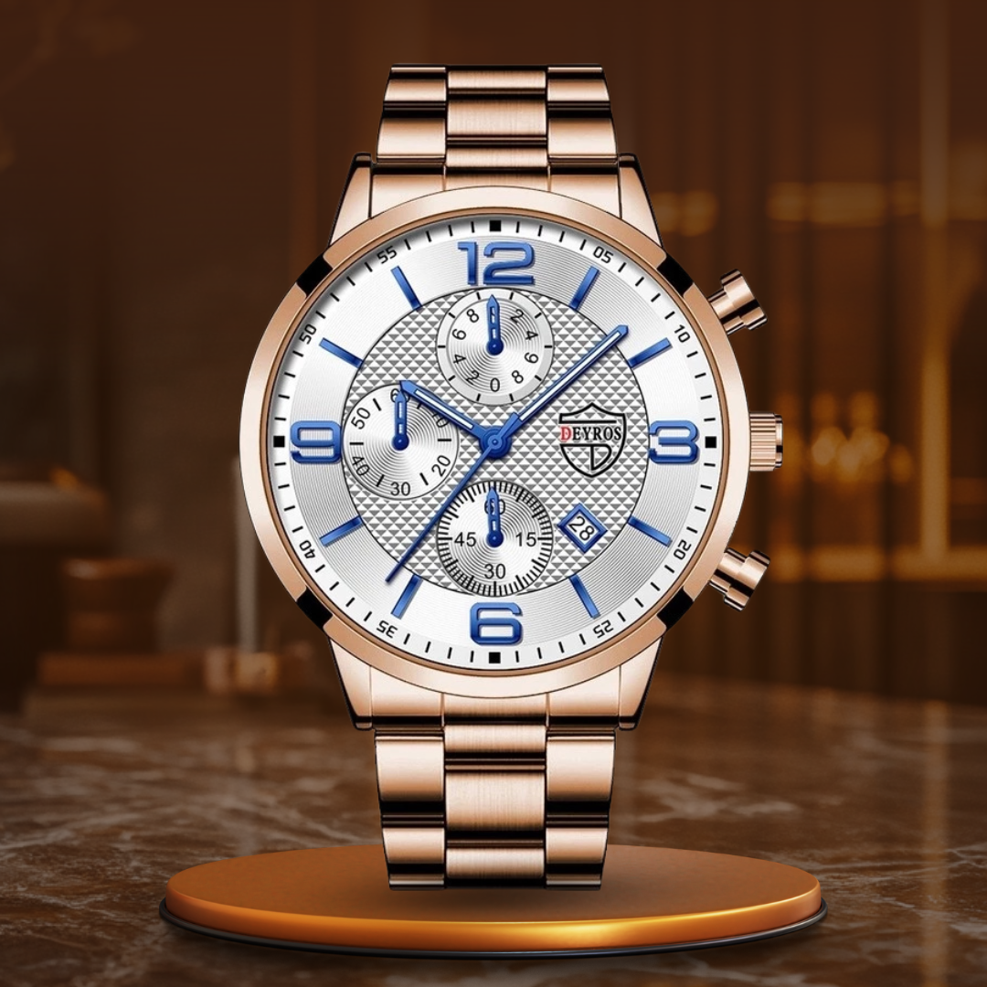 Men's Classic Stainless Steel Wristwatch for Business and Formal Wear-The Yellow Prime