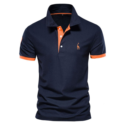 Men's Collared Button Placket Polo Shirt-The Yellow Prime