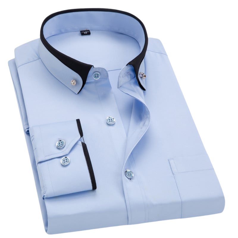 Men's Contrast Collar Dress Shirt-The Yellow Prime