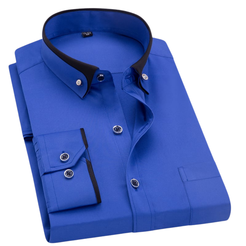 Men's Contrast Collar Dress Shirt-The Yellow Prime