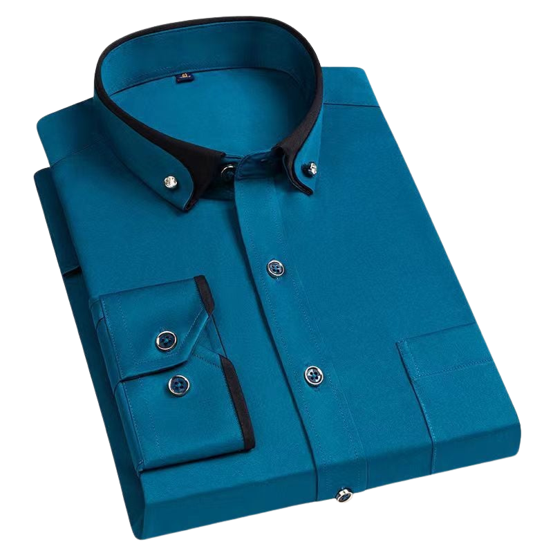 Men's Contrast Collar Dress Shirt-The Yellow Prime