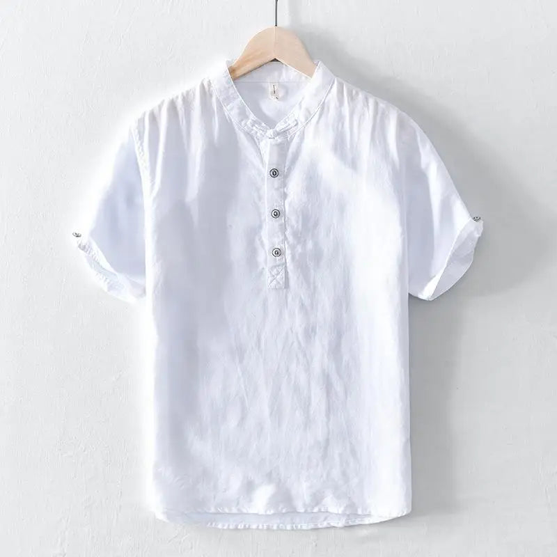 Men's Cotton-Linen Horizon Shirt-The Yellow Prime