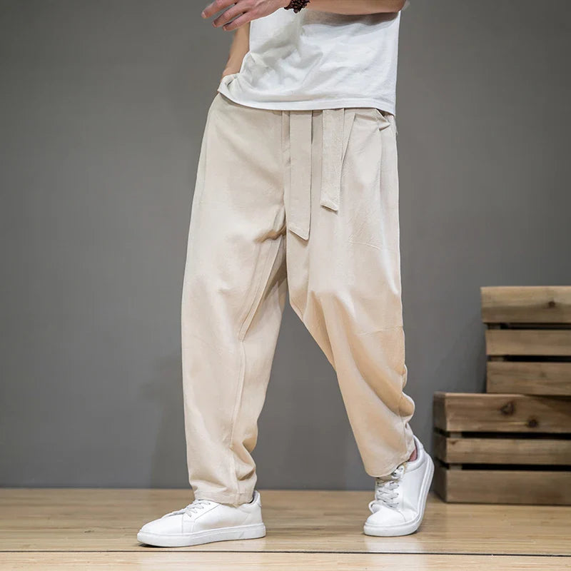 Men's Cotton-Linen Joggers - Comfortable & Stylish-The Yellow Prime
