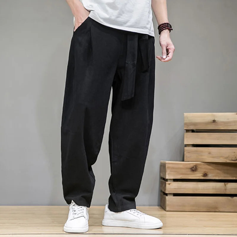 Men's Cotton-Linen Joggers - Comfortable & Stylish-The Yellow Prime