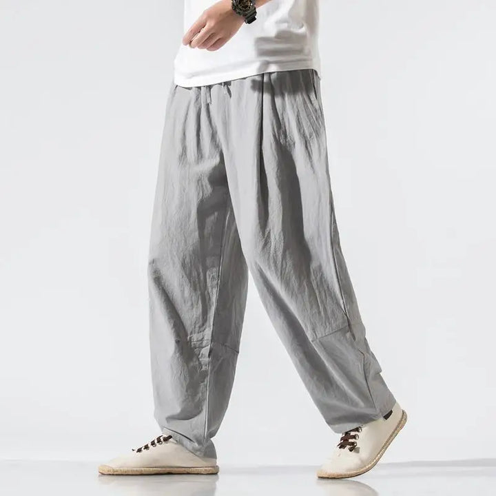 Men's Cotton Linen Trousers for Terrace Style-The Yellow Prime