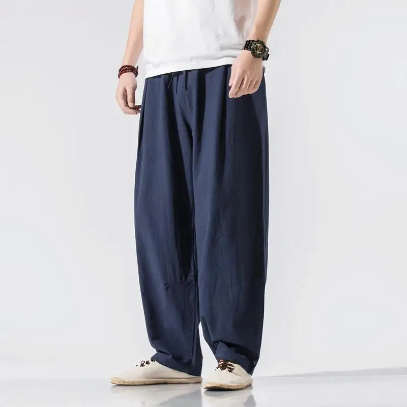 Men's Cotton Linen Trousers for Terrace Style-The Yellow Prime
