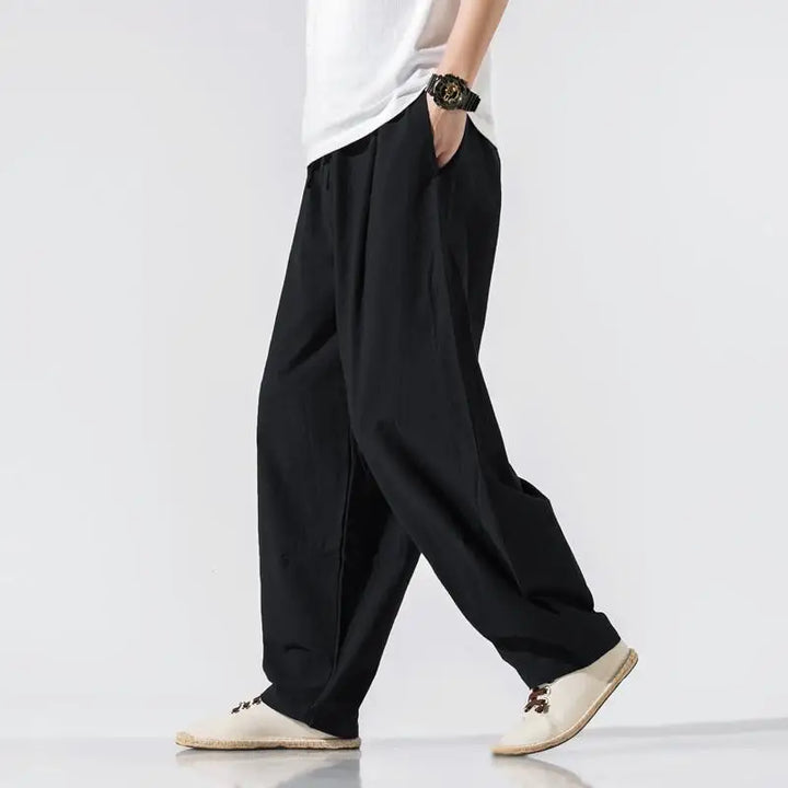 Men's Cotton Linen Trousers for Terrace Style-The Yellow Prime
