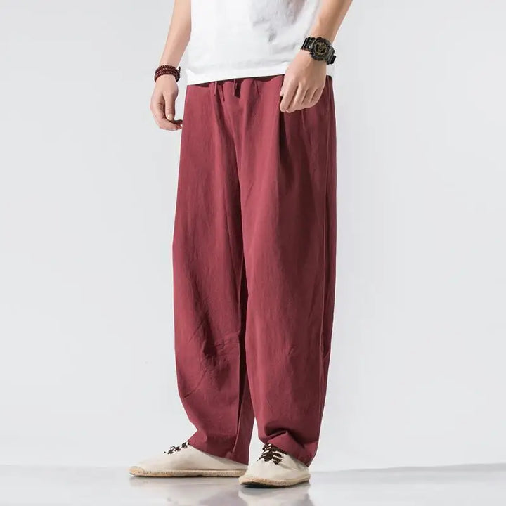 Men's Cotton Linen Trousers for Terrace Style-The Yellow Prime