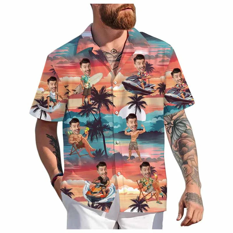 Men's Custom 3D Printed Funny Hawaiian Shirt for Beach Wear-The Yellow Prime
