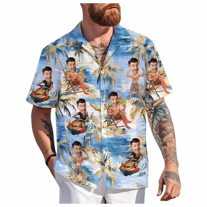Men's Custom 3D Printed Funny Hawaiian Shirt for Beach Wear-The Yellow Prime