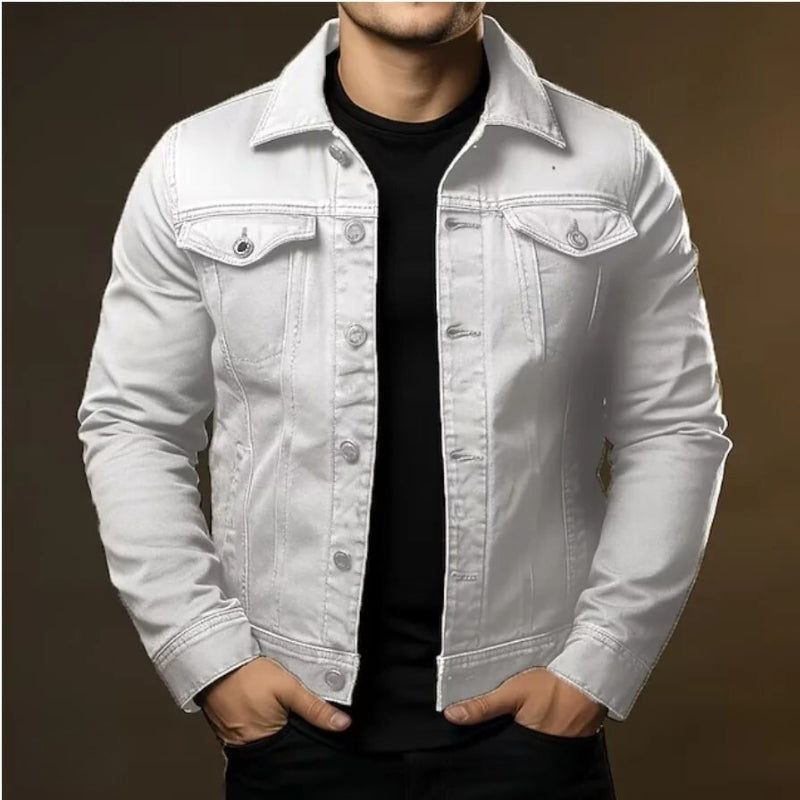 Men's Denim Jacket with Flap Chest Pockets for Stylish Comfort-The Yellow Prime