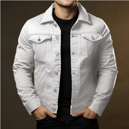 Men's Denim Jacket with Flap Chest Pockets for Stylish Comfort-The Yellow Prime