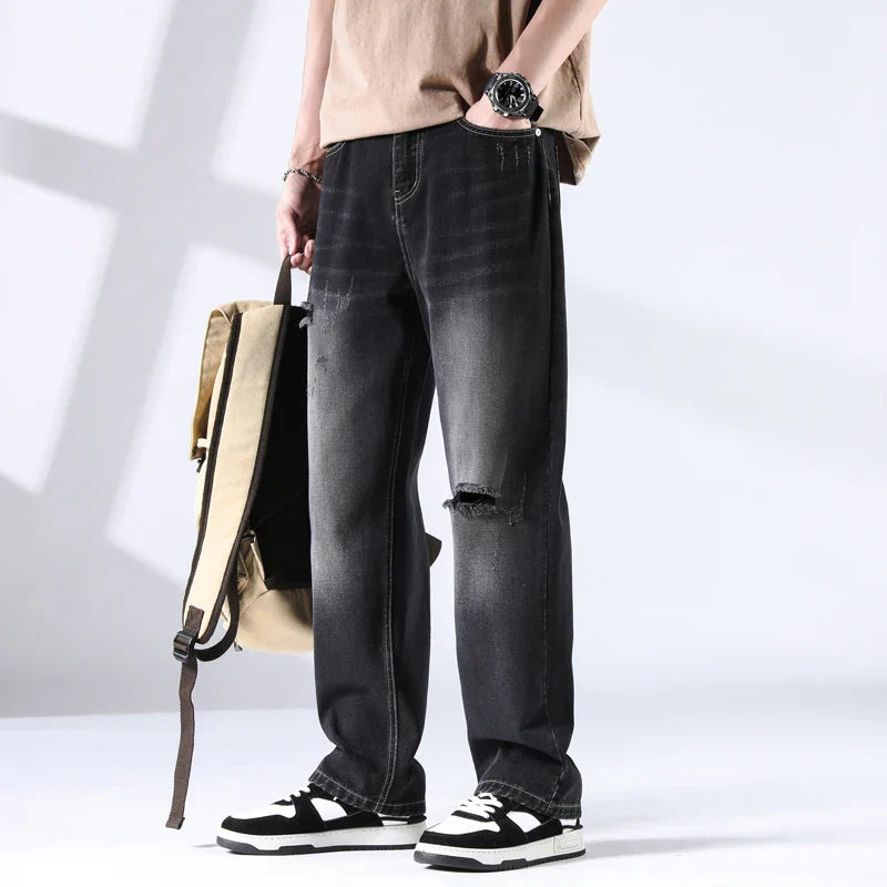 Men's Distressed Denim Jeans-The Yellow Prime