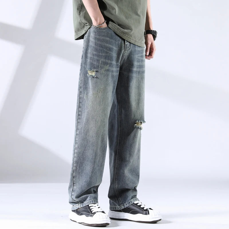 Men's Distressed Denim Jeans-The Yellow Prime