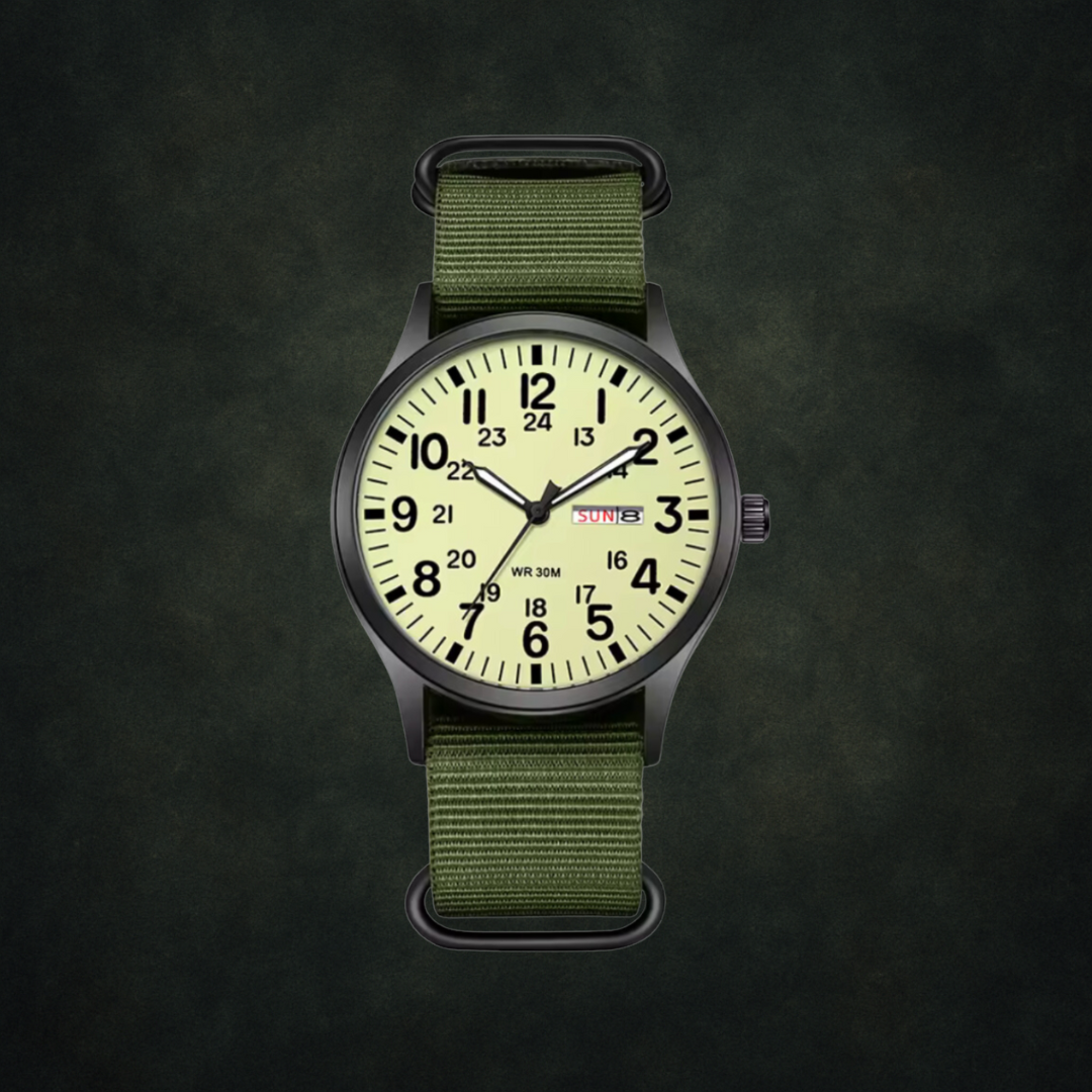 Men's Durable Military-Style Waterproof Watch – Scratch-Resistant 42mm Dial-The Yellow Prime