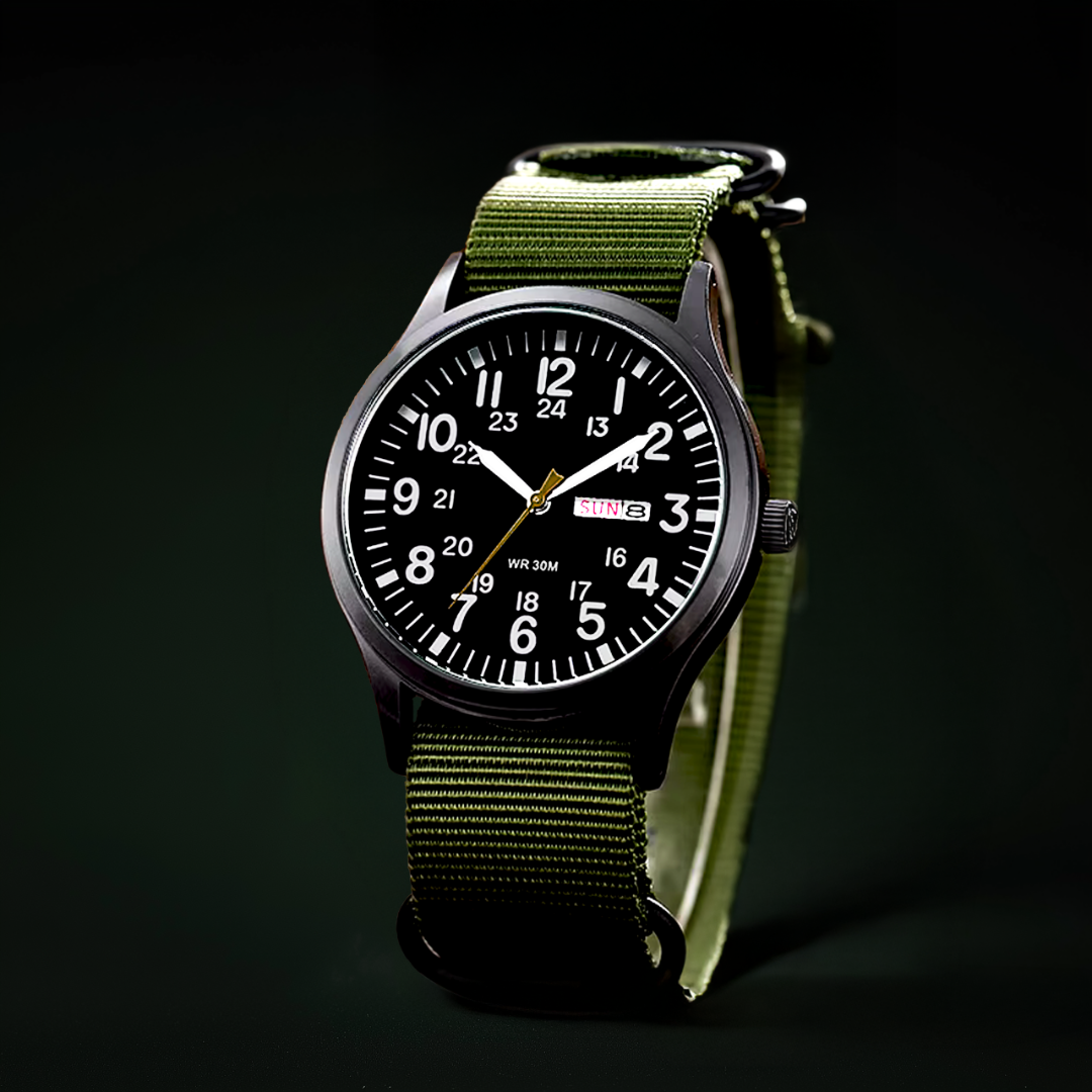 Men's Durable Military-Style Waterproof Watch – Scratch-Resistant 42mm Dial-The Yellow Prime