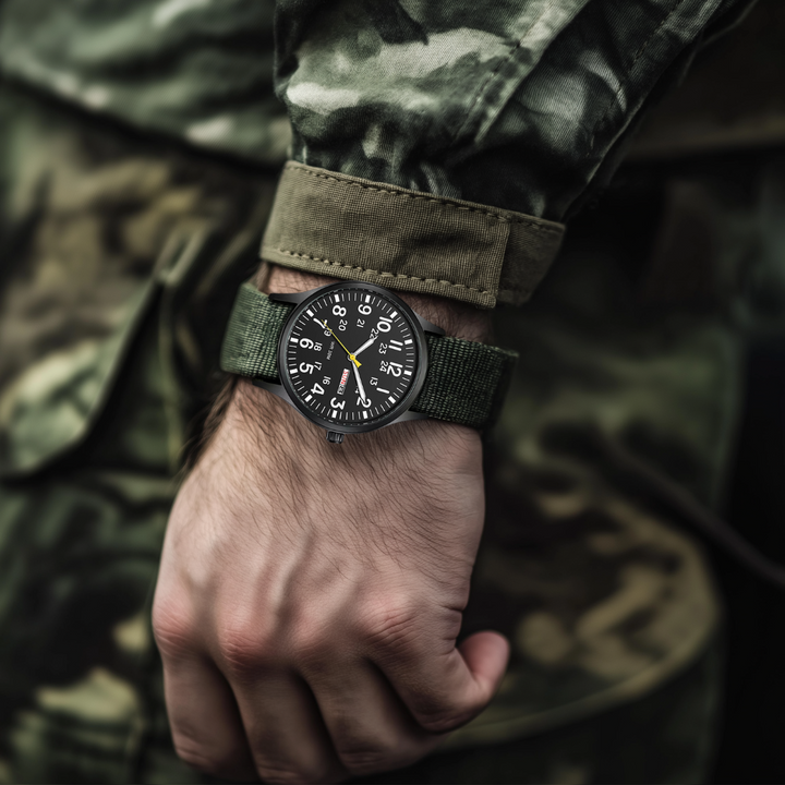 Men's Durable Military-Style Waterproof Watch – Scratch-Resistant 42mm Dial-The Yellow Prime