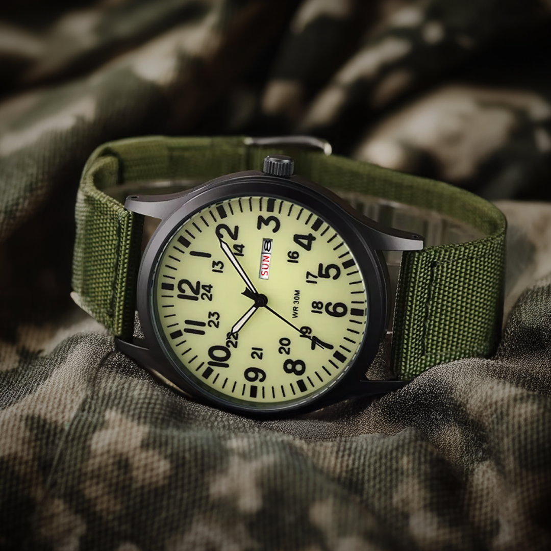 Men's Durable Military-Style Waterproof Watch – Scratch-Resistant 42mm Dial-The Yellow Prime