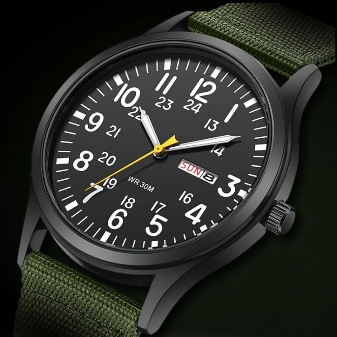 Men's Durable Military-Style Waterproof Watch – Scratch-Resistant 42mm Dial-The Yellow Prime