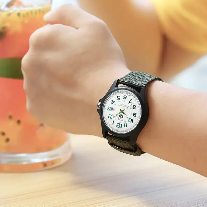 Men's Durable Nylon Strap Quartz Military Style Watch-The Yellow Prime