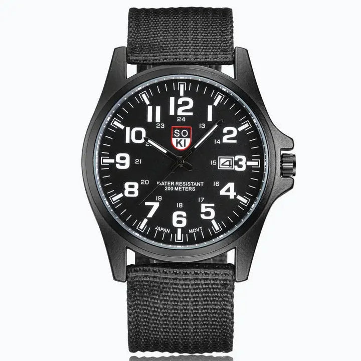 Men's Durable Nylon Strap Quartz Military Style Watch-The Yellow Prime