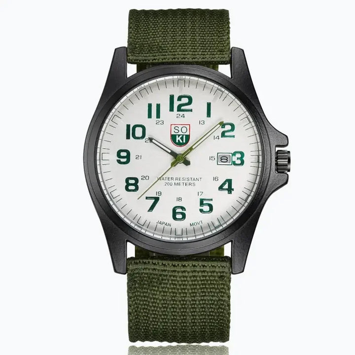 Men's Durable Nylon Strap Quartz Military Style Watch-The Yellow Prime