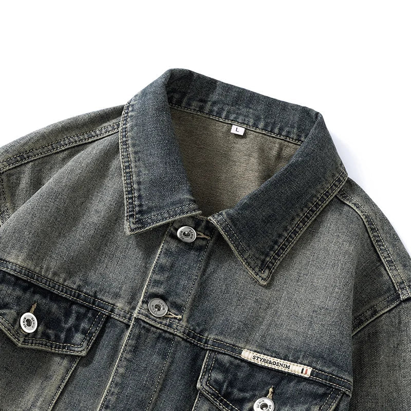 Men's Fade Denim Jacket-The Yellow Prime