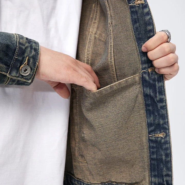 Men's Fade Denim Jacket-The Yellow Prime