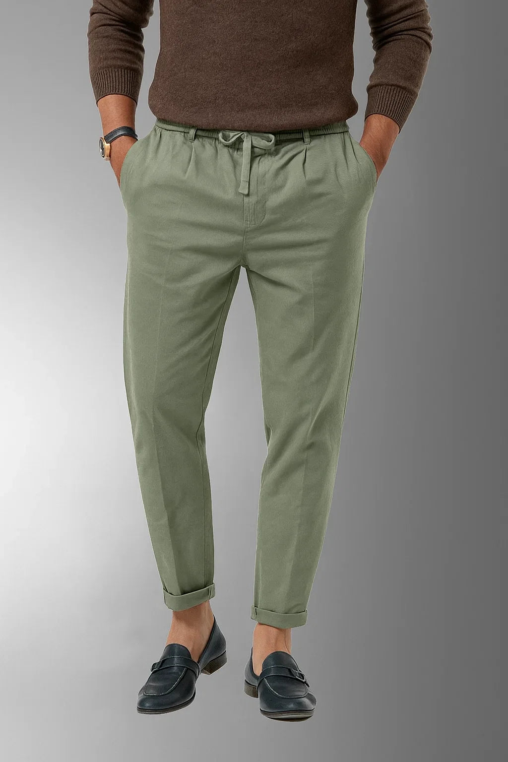 Men's Lightweight Linen Dress Pants-The Yellow Prime