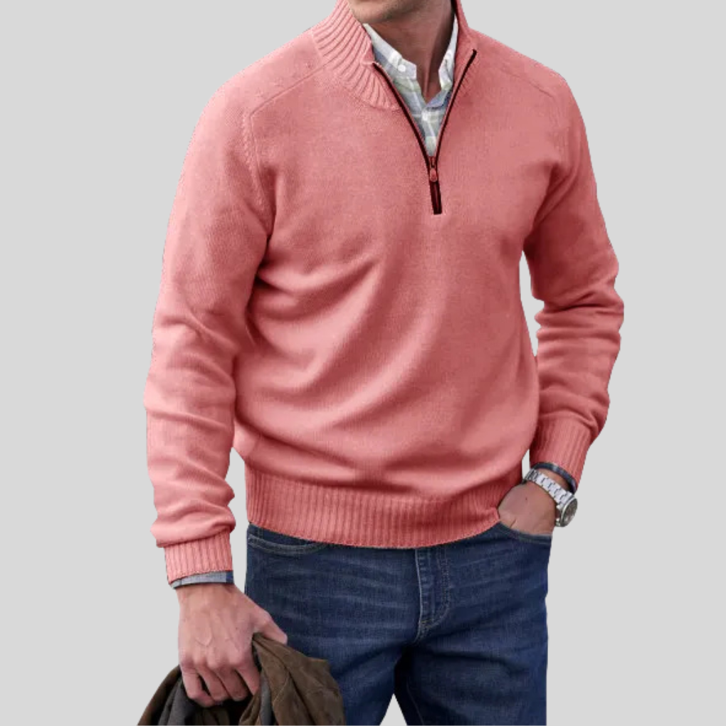 Men's Front Zipper Sweater-The Yellow Prime