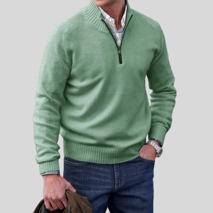 Men's Front Zipper Sweater-The Yellow Prime