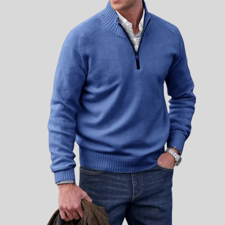 Men's Front Zipper Sweater-The Yellow Prime
