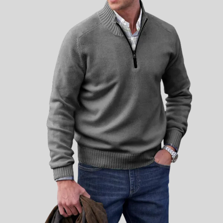 Men's Front Zipper Sweater-The Yellow Prime
