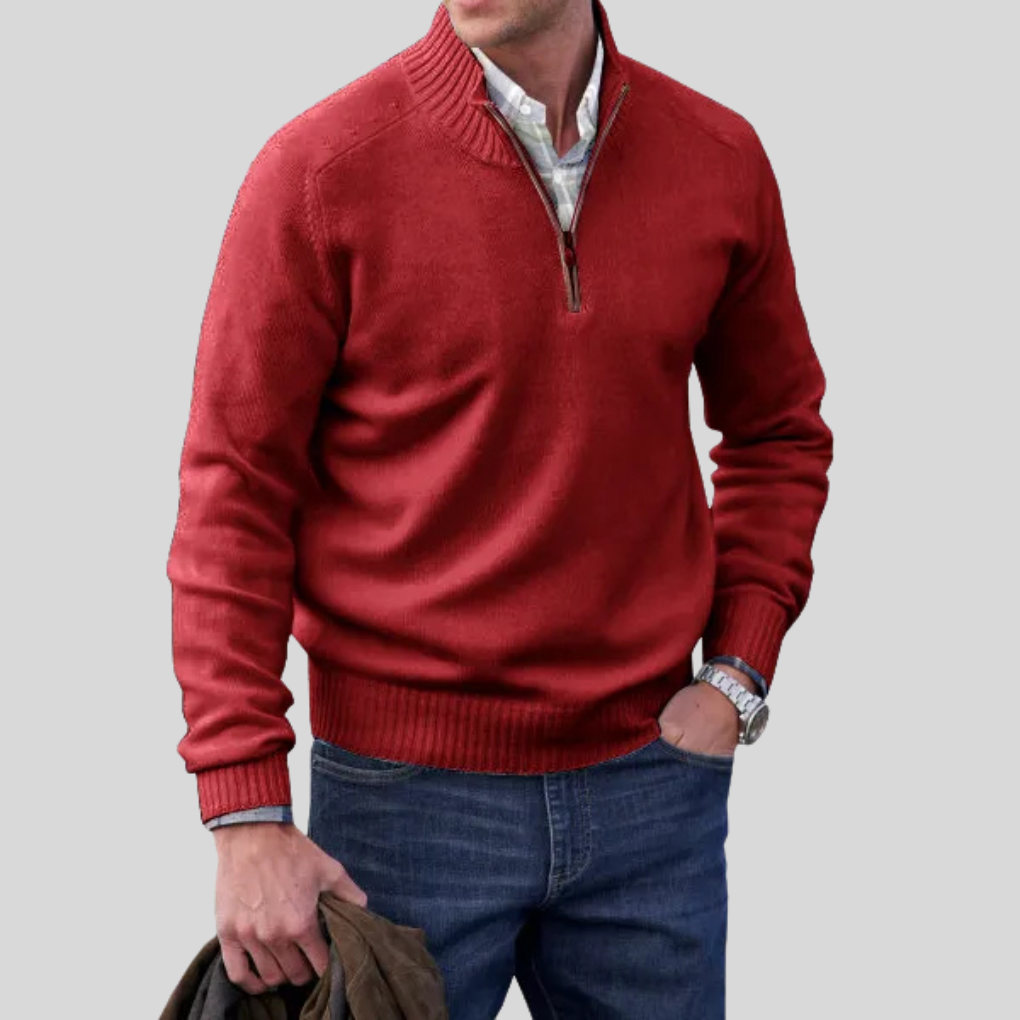 Men's Front Zipper Sweater-The Yellow Prime