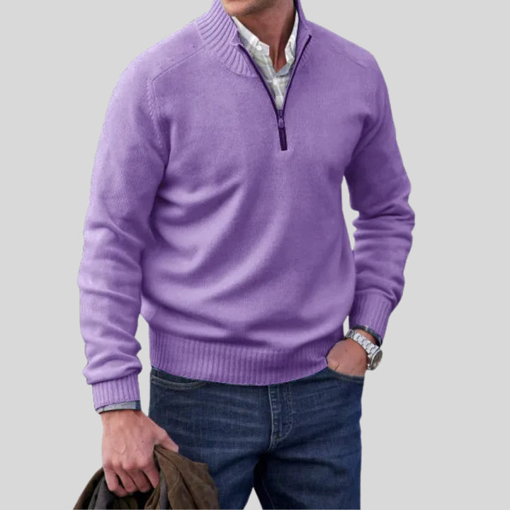Men's Front Zipper Sweater-The Yellow Prime