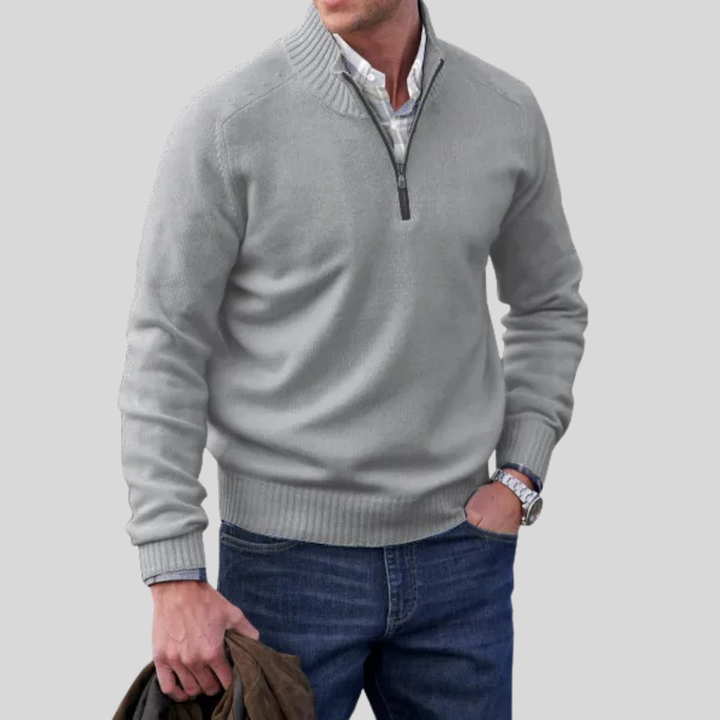 Men's Front Zipper Sweater-The Yellow Prime