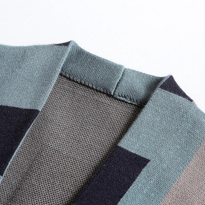 Men's Geometric Knit Cardigan-The Yellow Prime