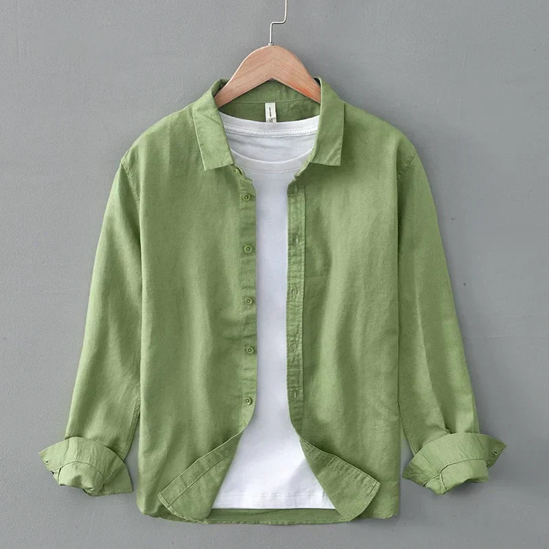 Men's High-Quality Linen Shirt-The Yellow Prime