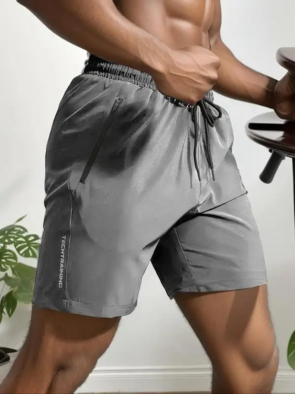 Men's High Waist Letter Print Summer Shorts-The Yellow Prime