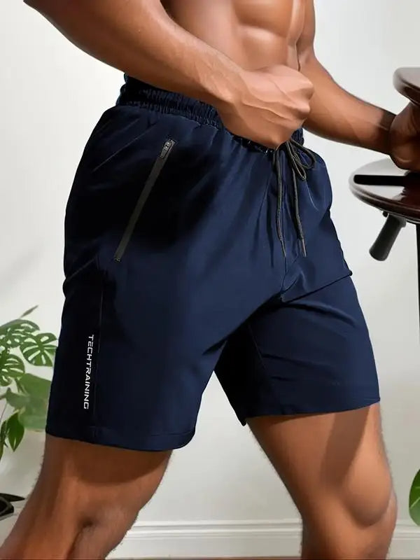 Men's High Waist Letter Print Summer Shorts-The Yellow Prime